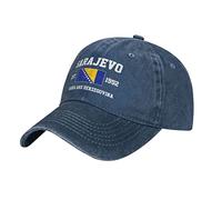 Washed Denim Bosnia and Herzegovina Est.1992 Sarajevo Baseball Cap Men Navy Vintage Cotton Hat Unisex Trucker Hats