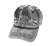 Washed Denim Distresed Classic Solid Summer Low Profile Casual Daily Baseball Cap Trucker Dad Cap Sun Visors Hat Unisex Black One Size