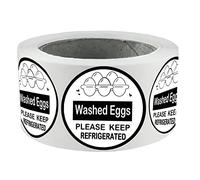 Washed Eggs Please Keep Refrigerated Carton Label, 2 Inch Round Self-Adhesive Farm Fresh Eggs Carton Labels for Chicken,Duck，Quail,Egg Packaging Stickers (500Pcs)