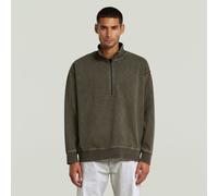 Washed HB Relaxed Half Zip Sweater - Grey - Men XXL