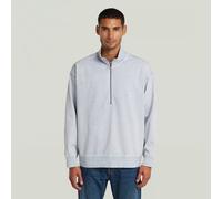 Washed HB Relaxed Half Zip Sweater - Light blue - Men L