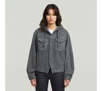 Washed Hoodie Sweater Jacket - Grey - Women S