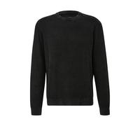 Washed Knit Pullover Textured Pattern QS Noir M