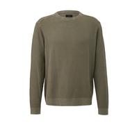 Washed Knit Pullover Textured Pattern QS Vert M
