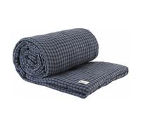 Washed linen quilt Vichy Marine 90x190