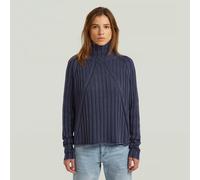 Washed Loose Turtle Knit - Dark blue - Women XXS
