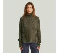 Washed Loose Turtle Knit - Green - Women M