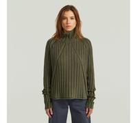 Washed Loose Turtle Knit - Green - Women S