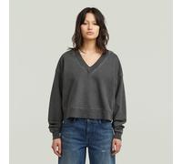 Washed Loose V Sweater - Grey - Women XL