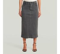 Washed Midi Sweater Skirt - Grey - Women M