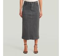 Washed Midi Sweater Skirt - Grey - Women XS