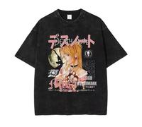 Washed Retro Death Anime Note T-Shirt L T-Shirt Kira Short Sleeve Misa Printed Cotton Summer Tee