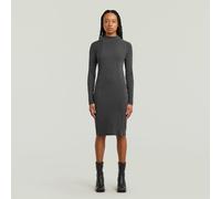 Washed Slim Rib Dress - Black - Women XXL