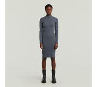 Washed Slim Rib Dress - Dark blue - Women XL