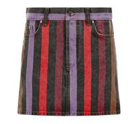 Washed Striped Cotton Denim Mini Skirt - female - Versace - Denim Skirts - Multicolor - M - Skirts M