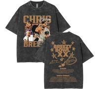 Washed T-Shirt Rapper Chris Brown XX Tour 2025 Men Women Hip Hop Oversized T-Shirts Men's Fashion Vintage Shirts-Black2||3X_l