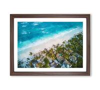 Washed Up In Tulum Mexico In Abstract Modern Art Framed Print | A4 Walnut Framed Wall Art | Ready to Hang | Abstract Fantasy Picture | Living Room Bedroom Lounge Office