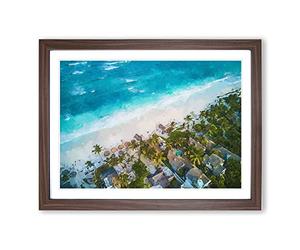 Washed Up In Tulum Mexico In Abstract Modern Art Framed Print | A4 Walnut Framed Wall Art | Ready to Hang | Abstract Fantasy Picture | Living Room Bedroom Lounge Office