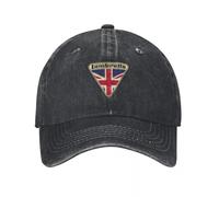 Washed Vintage Baseball Cap Lambretta Scooter Union Jack Logo Military Cap Man Party Hat Visor Black