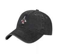 Washed Vintage Baseball Cap Spooky F-4 Phantom II Blue-Red/Aircraft Silhouette - Grunge Style Golf Birthday Rugby