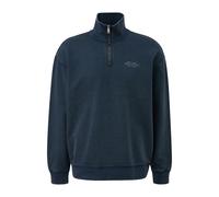 Washed Zip-Up Sweatshirt with High Neck QS Bleu M