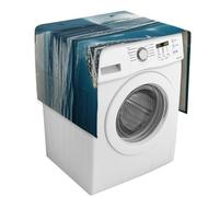 Washer And Dryer Cover for The Top, Cruise Ship Ocean Killer Whale Dust Protector for Refrigerator Dust Cloth, Anti-Slip Linen Dustproof Cover with Storage Pockets