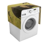 Washer And Dryer Cover for The Top, Elephant Dust Protector for Refrigerator Dust Cloth, Anti-Slip Linen Dustproof Cover with Storage Pockets