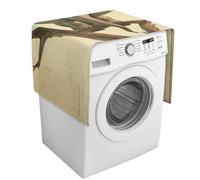 Washer And Dryer Cover for The Top, Little Elephant on Tree Dust Protector for Refrigerator Dust Cloth, Anti-Slip Linen Dustproof Cover with Storage Pockets