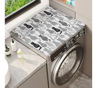 Washer And Dryer Cover For Top Cat Animal Print Washing Machine Top Protector Mat Non-Slip Machine Washer And Dryer Top Cover Mat Kitchen Refrigerator Microwave Oven Pet Carpet (Color 2,40x50cm)