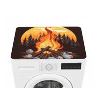 Washer And Dryer Covers For The Top 23.6""X19.7"" Dryer Top Protector Mat | Non Slip Quick-Dry Bonfire Washing Machine Dust Cover Pad For Laundry Room Kitchen Home Decor
