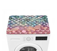 Washer And Dryer Covers For The Top 23.6""X19.7"" Dryer Top Protector Mat | Non Slip Quick-Dry Pearl Fantasy Mermaid Scales Washing Machine Dust Cover Pad For Laundry Room Kitchen Home Decor