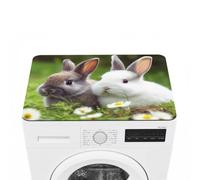 Washer And Dryer Covers For The Top 23.6""X19.7"" Dryer Top Protector Mat | Non Slip Quick-Dry Two Little Cute Rabbits Washing Machine Dust Cover Pad For Laundry Room Kitchen Home Decor