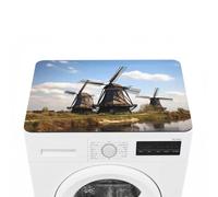 Washer And Dryer Covers For The Top 23.6""X19.7"" Dryer Top Protector Mat | Non Slip Quick-Dry Windmills Washing Machine Dust Cover Pad For Laundry Room Kitchen Home Decor