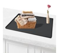 Washer and Dryer Covers for The Top, Non-Slip Washing Machine Top Protector Mat with Lint Trap Hole, Waterproof Silicone Dryer Top Protector Mat for Laundry Kitchen Home (Black)