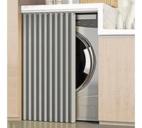 Washer and Dryer Protection Curtain, Waterproof, Dustproof, UV Resistant, with Rail, for Kitchen Cabinet and Under Sink, Gray (W 120cm x H 90cm)