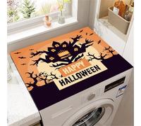 Washer And Dryer Top Protector Mat Halloween Pumpkins Print Non-Slip Washing Machine Cover Protector Absorbent Drying Diatomaceous Mat For Home Kitchen Laundry Room Pet Carpet (Color 3,60x90cm)