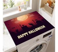 Washer And Dryer Top Protector Mat Halloween Pumpkins Print Non-Slip Washing Machine Cover Protector Absorbent Drying Diatomaceous Mat For Home Kitchen Laundry Room Pet Carpet (Color 2,50x60cm)