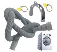 Washer Drain Hose Kit - Custom Length Corrugated Tubing, Vibration Resistant Seal, Ergonomic U-Bend Holder | Clog Prevention System, Professional Grade Drainage Hardware for Home Laundry Rooms