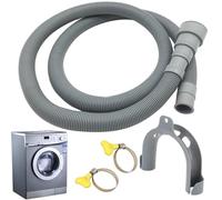 Washer Drain Hose Kit - Thickened Extension Tube Set | Durable Dishwasher Outlet Pipe with Clamp Connector, Universal Installation Water Discharge Replacement for household laundry machine systems