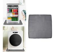 Washer Drain Pan, Silicone Washing Machine Tray for Floor Protection, Leakage Proof Drip Pan Under Washer Machine, Anti Scratch Fridge Mat 23.6x23.6 (Grey)