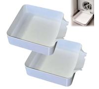 Washer Drip Pan, Leak-Proof Tight Fit Easy Install, Universal Front-Load Washing Machine Drain Pan, Effectively Prevents Water Overflow on the Laundry Floor, Easy to Clean ，2*White#01