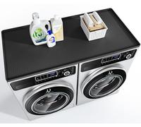 Washer Dryer Countertop, 51.2" x 25.6" Large Washer and Dryer Covers for The Top, Non-Slip Waterproof Silicone Dryer Top Protector Mat, Washer Dryer Topper for Laundry Room Kitchen Home（Black）
