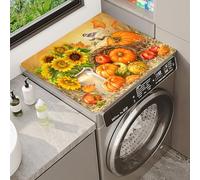Washer Dryer Liner Cover Black White Marble Flower Pumpkin Patterned Non-Scratch Anti-Slip Washer Or Dryer Top Mat Home Kitchen Laundry Room Appliances Top Dust-Proof Covers (Color 4,60 x60 cm)