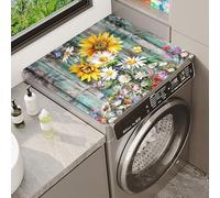 Washer Dryer Liner Cover Black White Marble Flower Pumpkin Patterned Non-Scratch Anti-Slip Washer Or Dryer Top Mat Home Kitchen Laundry Room Appliances Top Dust-Proof Covers (Color 2,60 x50 cm)