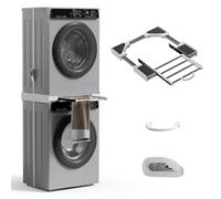 Washer Dryer Stacking Kit, Universal 29"/28"/27"/26"/25"/24"Washer and Dryer Stackable with Pull-out Drying Rack, Small Space Saving Solution Stacking Kit with Ratchet Strap