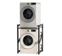 Washer Dryer Stacking Rack Stand, 39"H Heavy Duty Over Washer & Dryer Shelves with Adjustable Shelf, Space Saver Stackable Storage Shelf for Laundry Room Apartments Bedrooms, Black