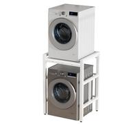Washer Dryer Stand Stacking Kits, Height Adjustable Washing Machine Shelf | Over Washer Storage Rack, Tumble Dryer Stand Washer Shelf for Laundry Bathroom, Up to 250KG, 73 x 63 cm