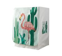 Washer Dustproof Cover Front Load, Washing Machine Dryer Protector Sunscreen Waterproof Tumble Dryer Case Protective Cover for Most Front Loadi (Flamingo Cactus,M-capacity 8-9kg)