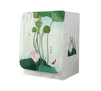 Washer Dustproof Cover Front Load, Washing Machine Dryer Protector Sunscreen Waterproof Tumble Dryer Case Protective Cover for Most Front Loadi (Lotus Pond 1,M-capacity 8-9kg)