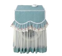 Washer Dustproof Cover Lace Embroidery Flower Design Washing Machine Cover Home Decor Protector Appliance Case(Blue)